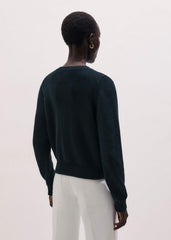 Navy Boxy Knit Straight Cardigan meandem