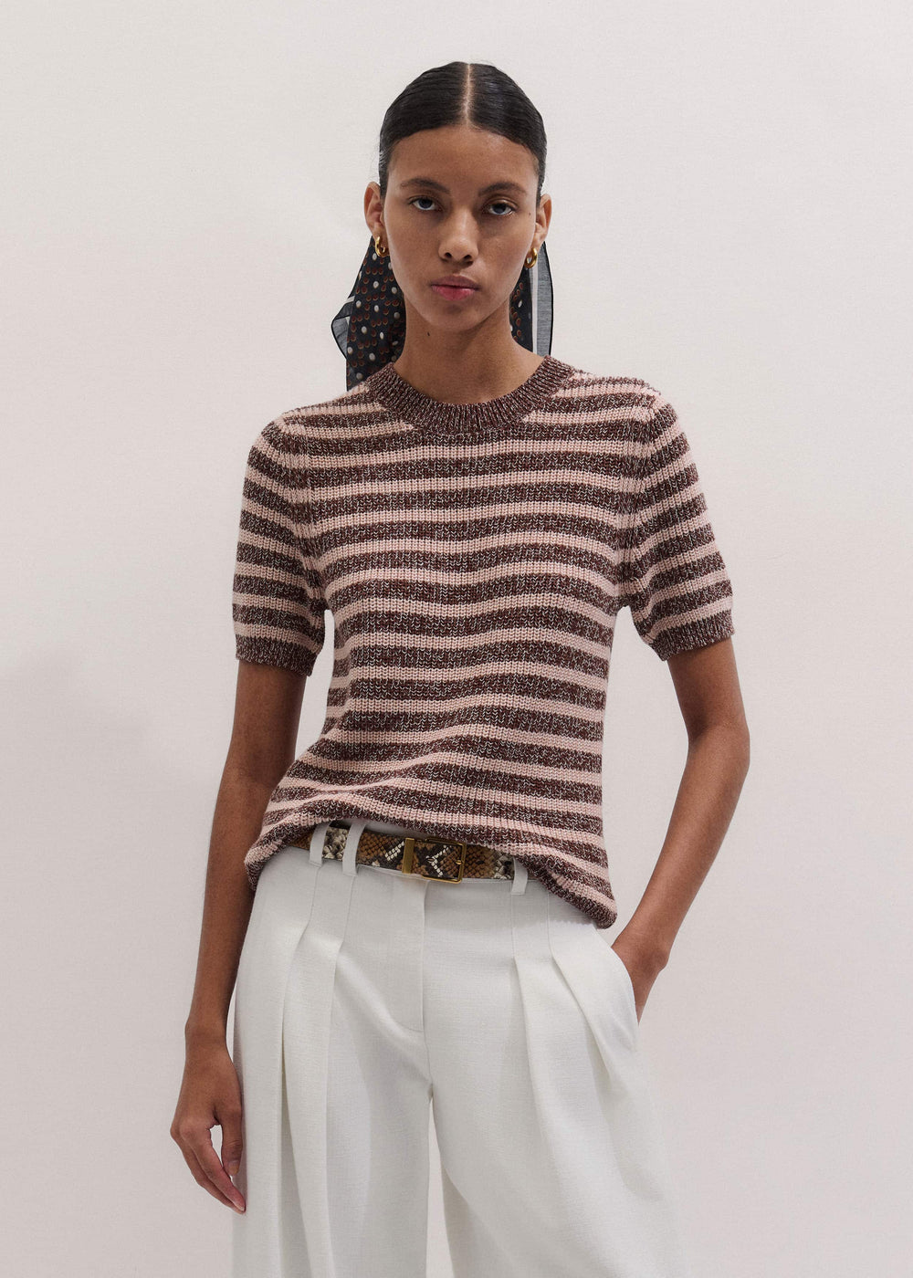 Cinnamon Brown Straight Knit Tee meandem