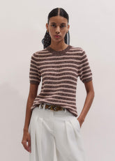 Cinnamon Brown Straight Knit Tee meandem