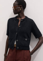 Black Straight Knit Cardigan meandem