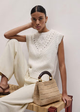 Cream Relaxed Knit Vest meandem