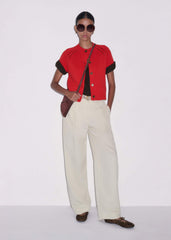 Red Short Sleeve Cardigan meandem