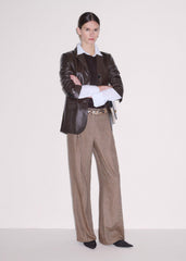Brown Merino Cashmere Silk Straight Baby Tee meandem