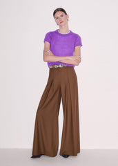 Purple Merino Cashmere Silk Straight Baby Tee meandem