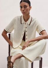 Cream Straight Knit Tee meandem