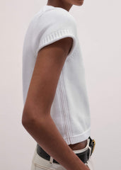 White Shrunken Straight Knit Baby Tee meandem