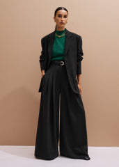 Green Brushed Cashmere High Neck Slim Sweater Vest meandem