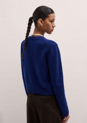 Blue Cashmere Relaxed Crop Sweater meandem