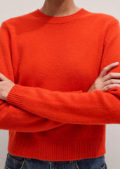 Orange Cashmere Relaxed Crop Sweater meandem