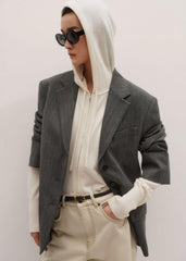 Cream Cashmere Relaxed Fit Box Zip Hoody meandem