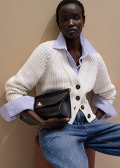 White Chunky Raglan Relaxed Weekend Cardigan meandem
