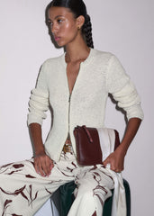 Cream Double Zip Cardigan meandem