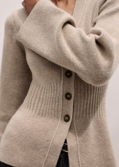 Brown Merino Cashmere Contour Cardigan meandem