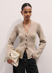 Brown Merino Cashmere Contour Cardigan meandem