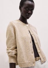 Yellow Relaxed Crew Neckline Cardigan meandem
