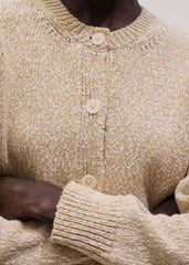 Yellow Relaxed Crew Neckline Cardigan meandem