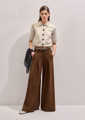 Cream Merino Cashmere Cropped Knit Jacket meandem