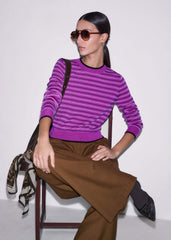 Textured Stripe Straight Sweater meandem