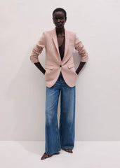 Pink Sharp Shoulder Blazer meandem