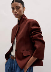 Cinnamon Brown Oversized Short Blazer meandem