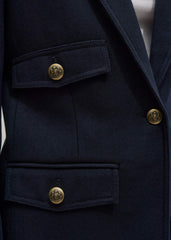 Navy Sharp Shoulder Blazer meandem
