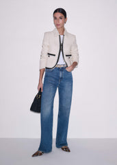 Cream Straight Crop Jacket meandem