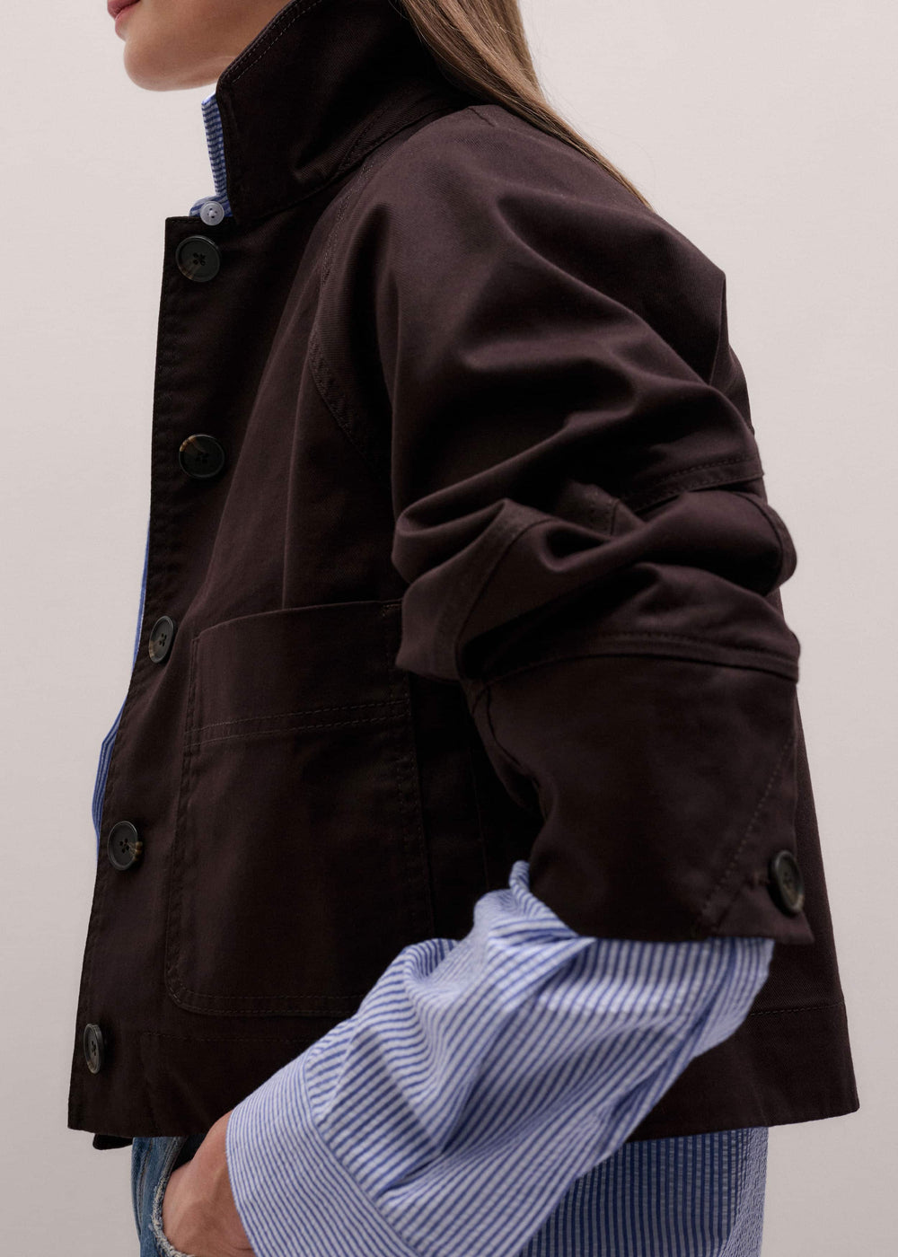 Brown Cocoon Sleeve Jacket meandem
