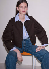 Brown Cocoon Sleeve Jacket meandem