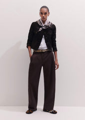 Black Collarless Fray Jacket meandem