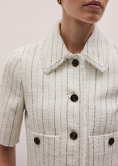 Ivory Stripe Crop Jacket meandem