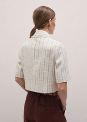 Ivory Stripe Crop Jacket meandem