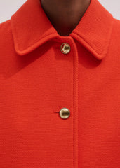 Orange Sculptural Sleeve Swing Coat meandem
