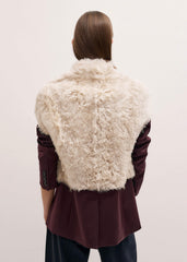 Cream Shearling Evening Layering Shrug meandem