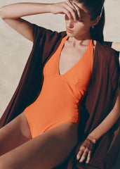 Orange Halterneck Swimsuit meandem