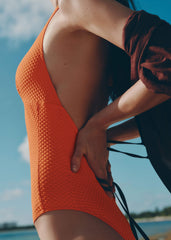 Orange Halterneck Swimsuit meandem