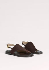 Brown Asymmetric Toe Loop Sandal meandem