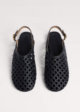 Black Woven Slingback Shoe meandem
