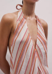 Pink Halter Maxi Beach Dress meandem