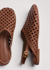 Brown Woven Slingback Shoe meandem