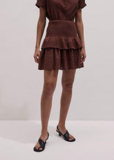 Cinnamon Shirred Mini Skirt meandem