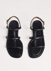 Black Caged Flat Sandal meandem
