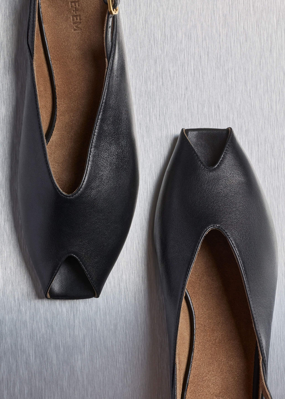 Black Peep Toe Flat meandem