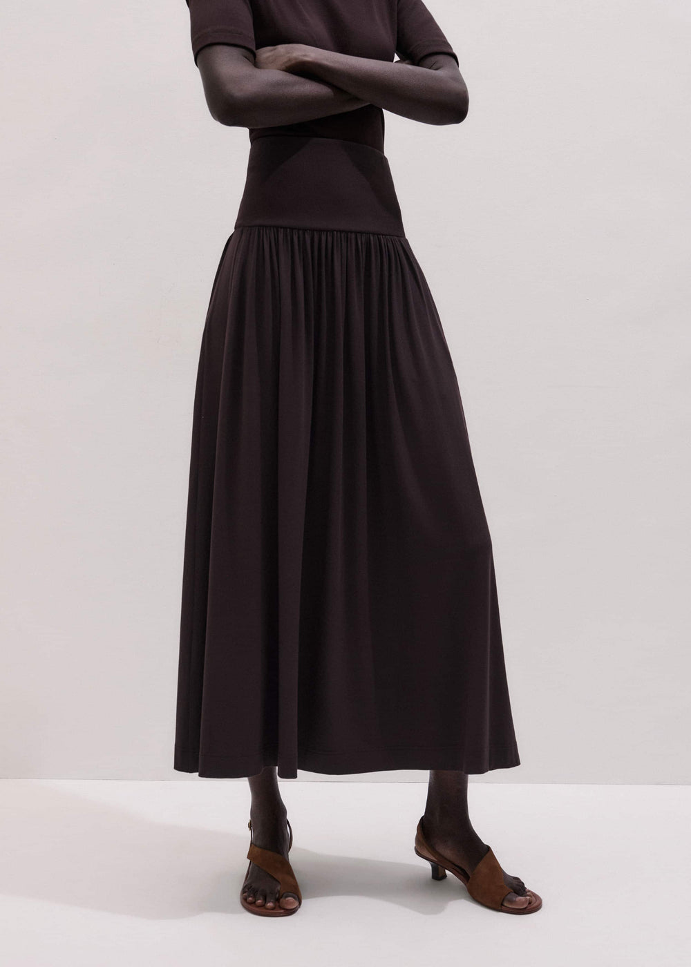 Brown Soft Sculpt Maxi Skirt meandem