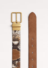 Tan Snake Print Reversible Belt meandem