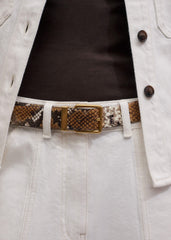 Tan Snake Print Reversible Belt meandem