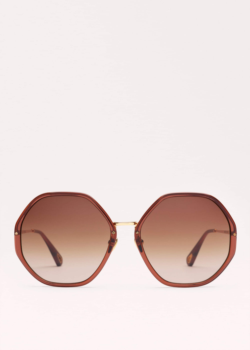 Cinnamon Hetagonal Frame Sunglasses meandem
