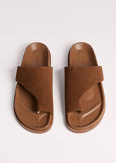 Tan Brown Asymmetric Sandal meandem