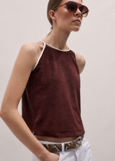 Cinnamon Brown Halterneck Top meandem