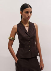 Brown Halterneck Vest meandem