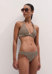 Cinnamon Brown Striped Bikini Bottom meandem
